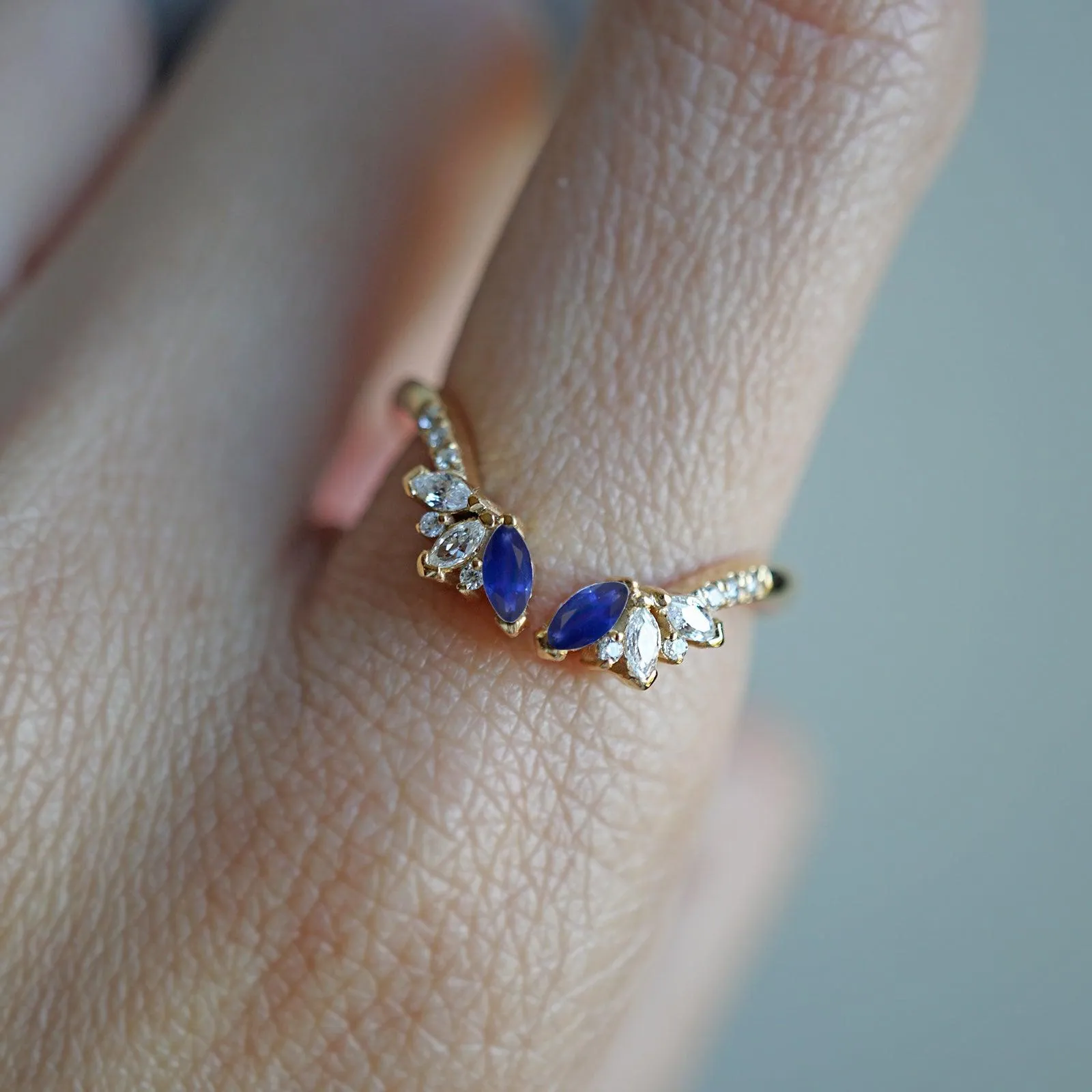 14K and 18K Sapphire Divine Wing Ring