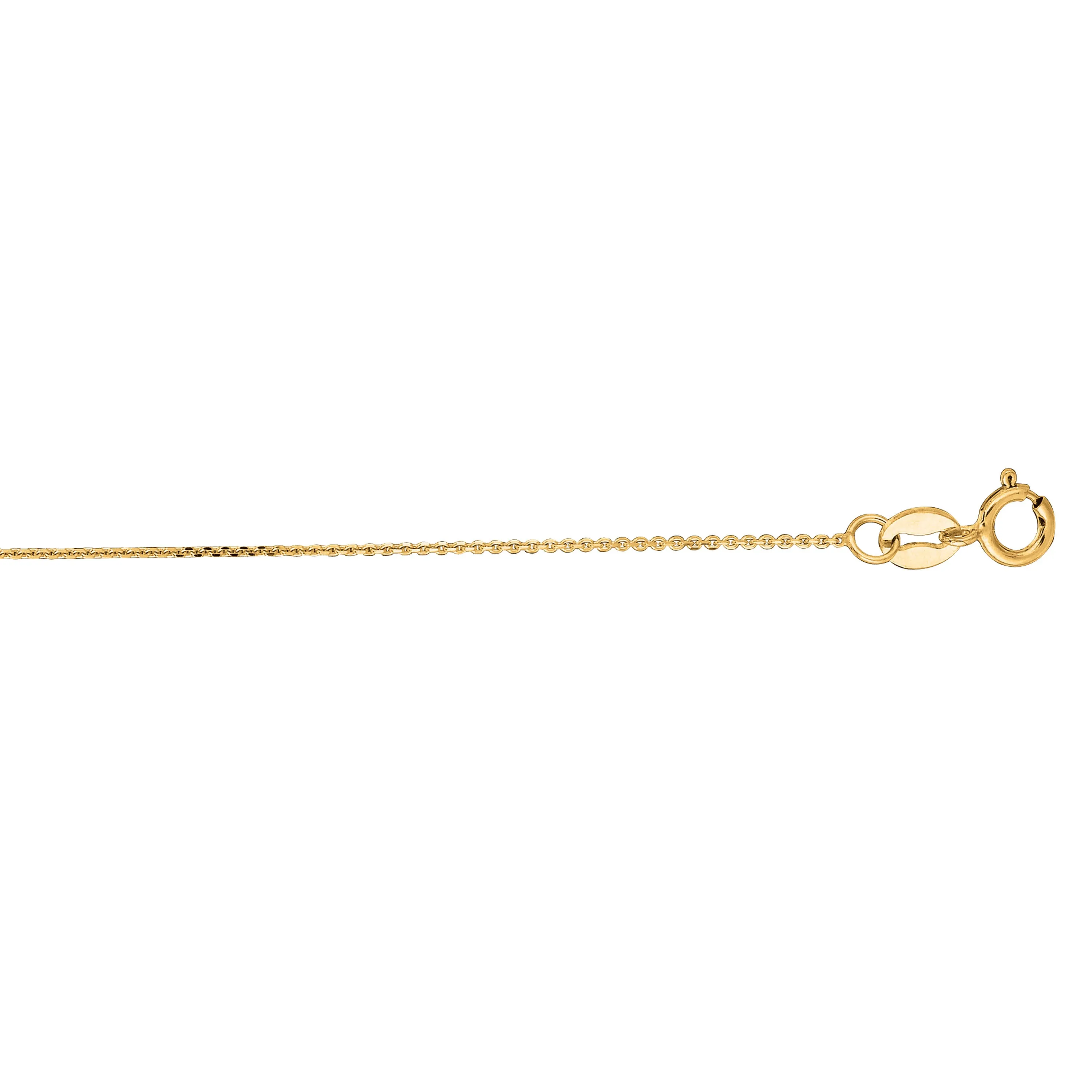 14K Gold .5mm Diamond Cut Flat Cable Chain