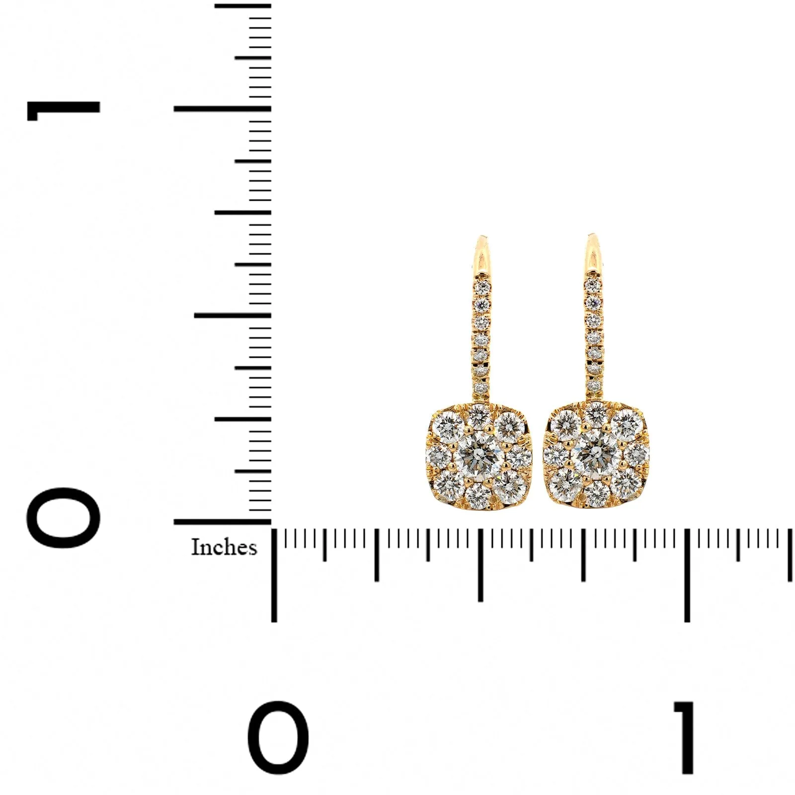 14K Yellow Gold Diamond Drop Earrings