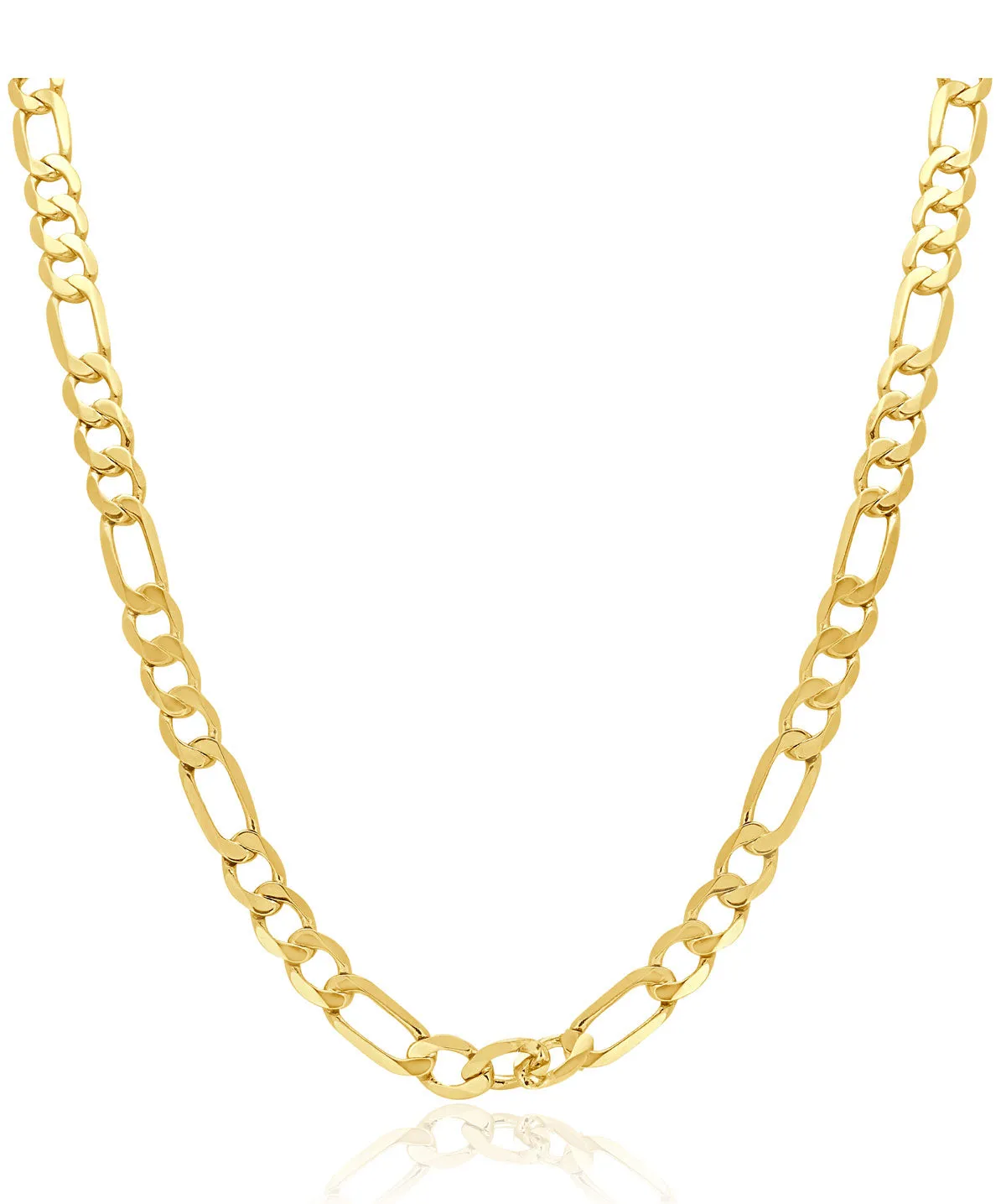 14K Yellow Gold Solid 4.90MM Figaro Chain 26