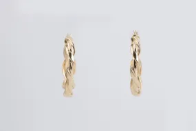 14k Yellow Gold Twisted Hoop Earrings (3.50g.)