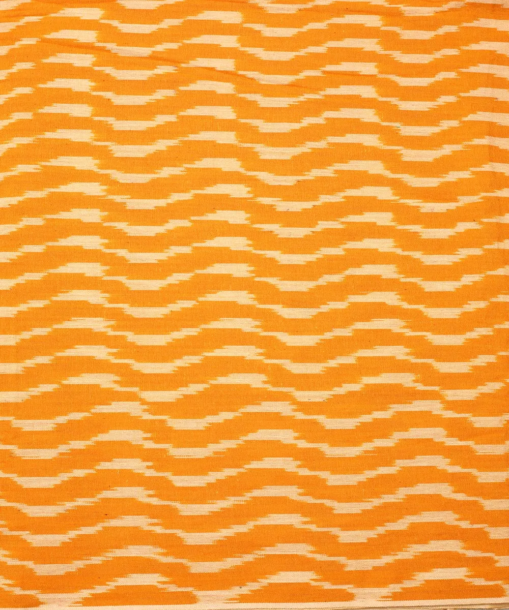 2.5 m Yellow offwhite cotton handloom pochampally ikat fabric