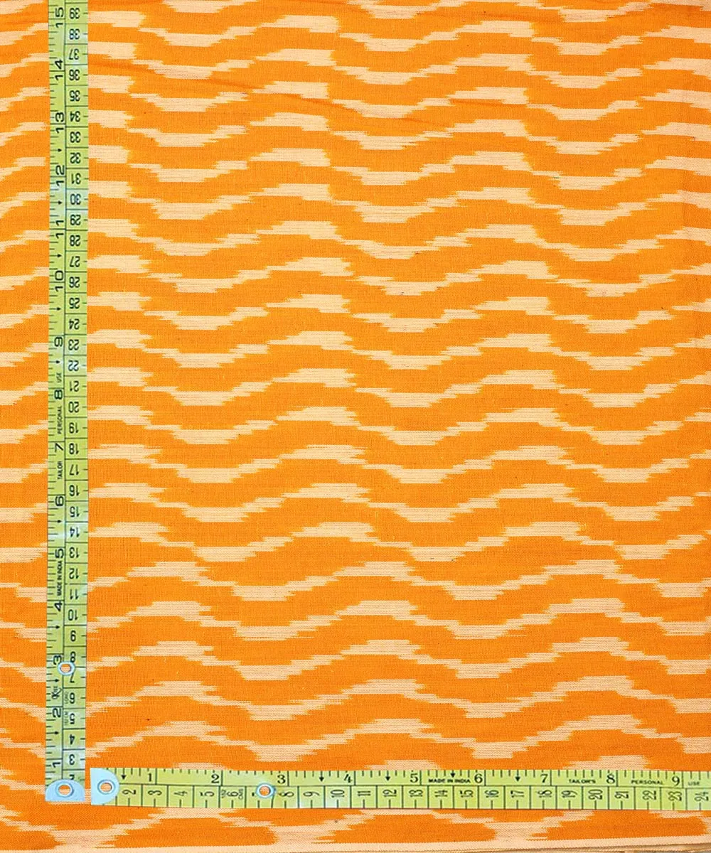 2.5 m Yellow offwhite cotton handloom pochampally ikat fabric