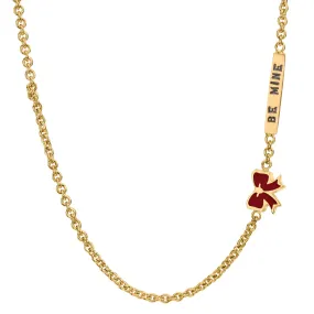 2mm Gold Be Mine Enamel Bow Chain