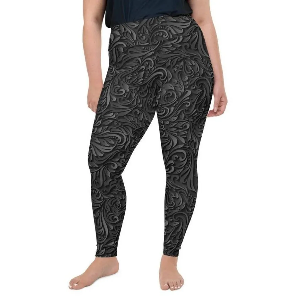 3D Art Deco Plus Size Leggings