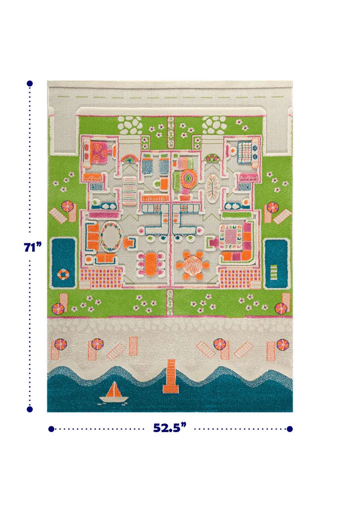 3D Play Rug - Beach Houses (Large)