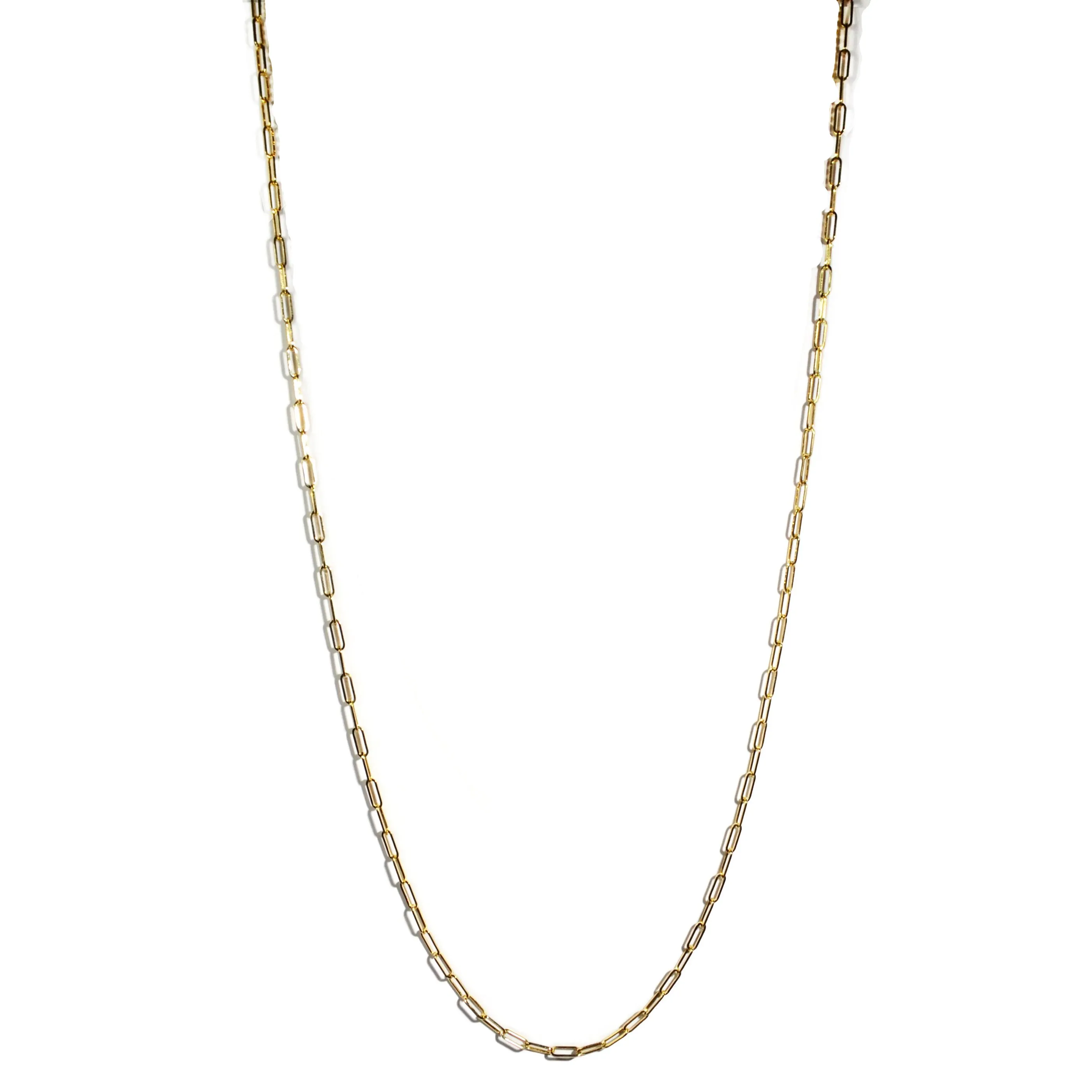 AFJ Gold Collection - Paperclip Chain Necklace, 18k Yellow Gold