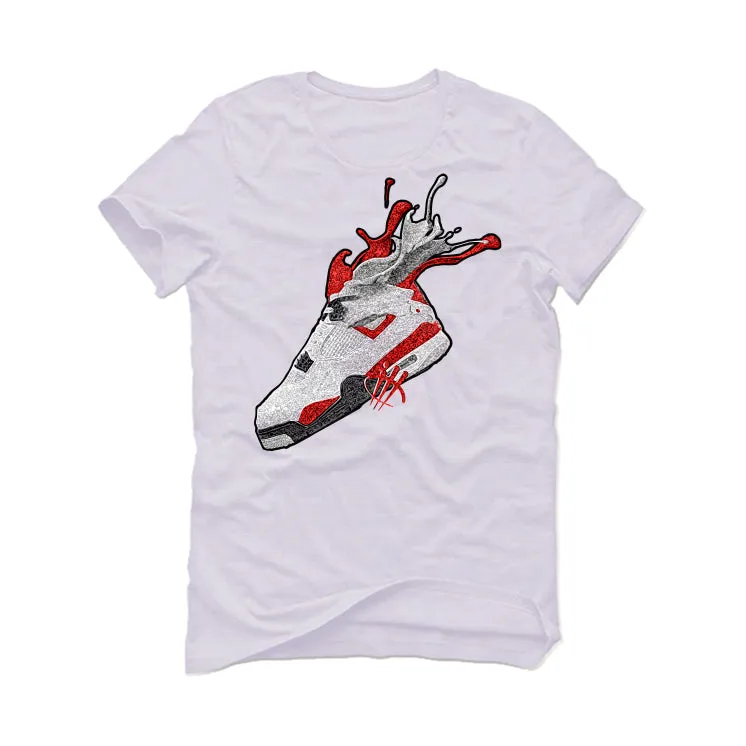 Air Jordan 4 "Red Cement" White T-Shirt (SPLASH)