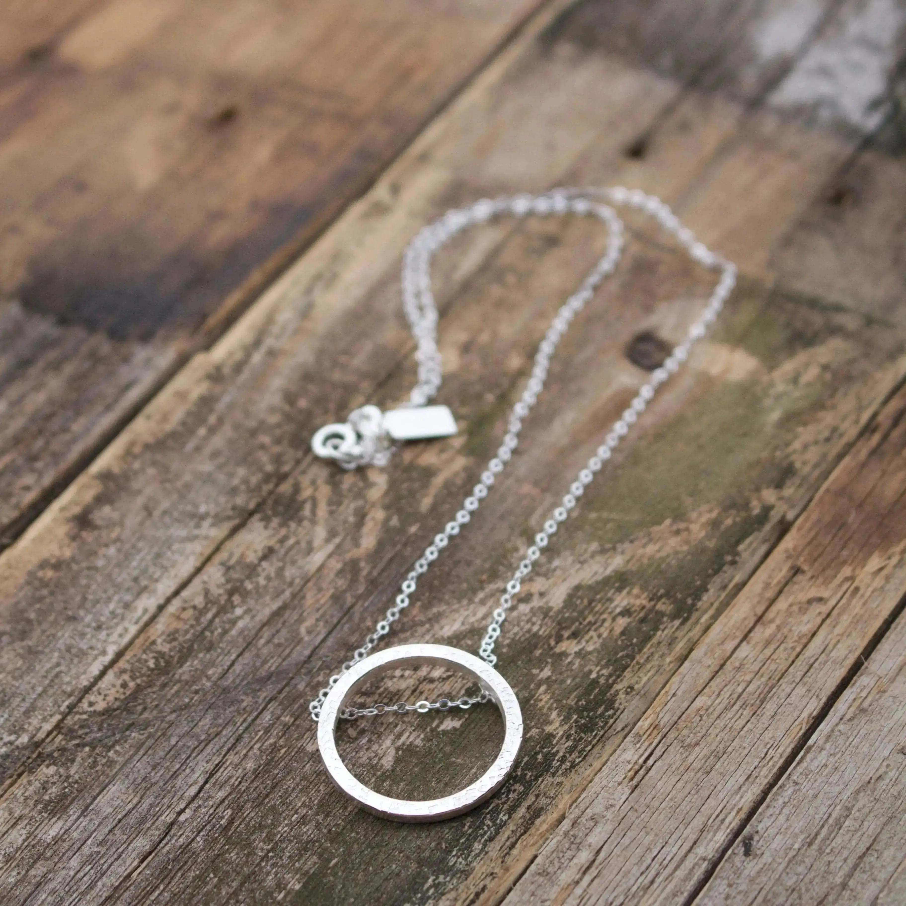 Aligned Circle Sterling Silver Necklace