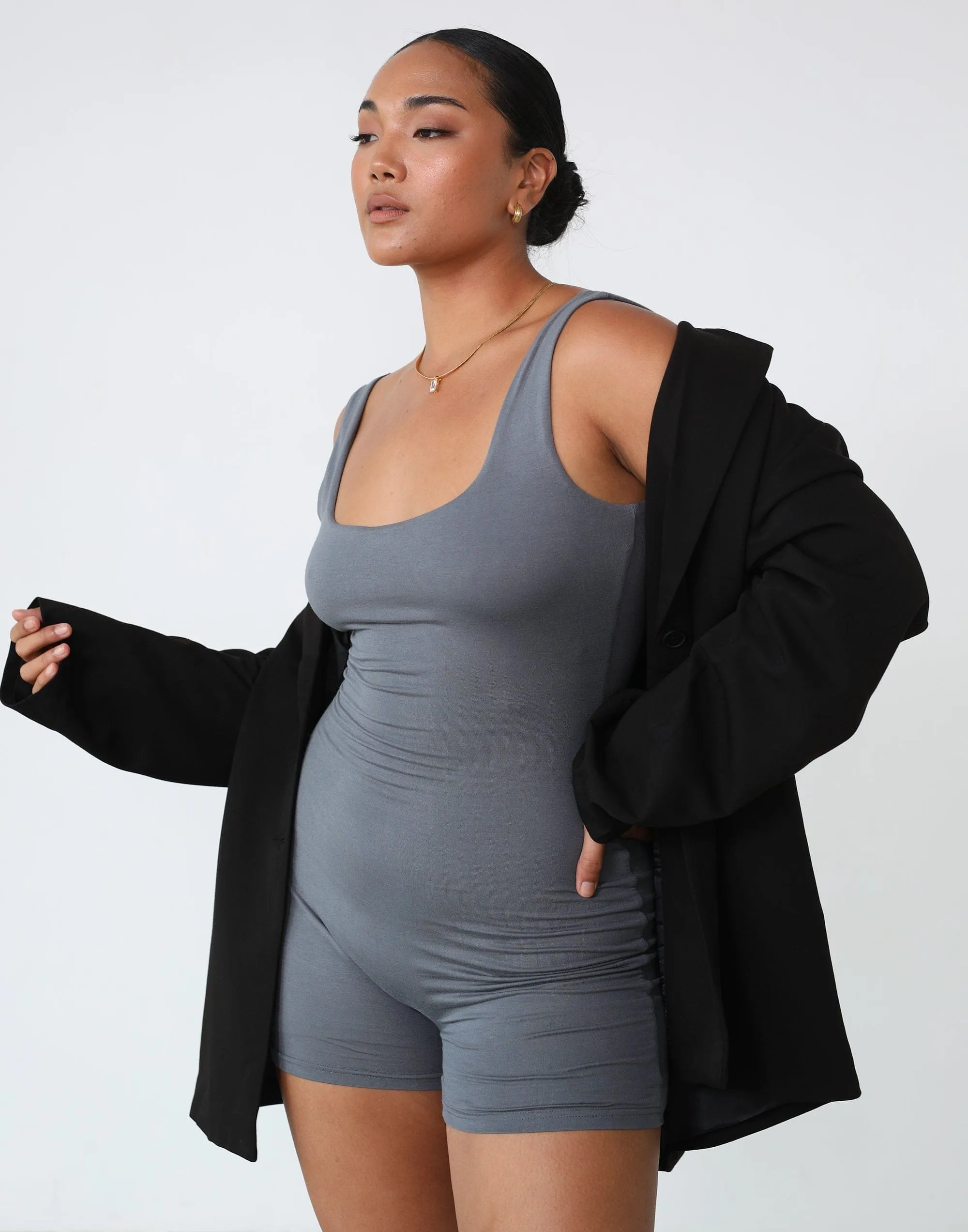 Amazia Playsuit (Charcoal)