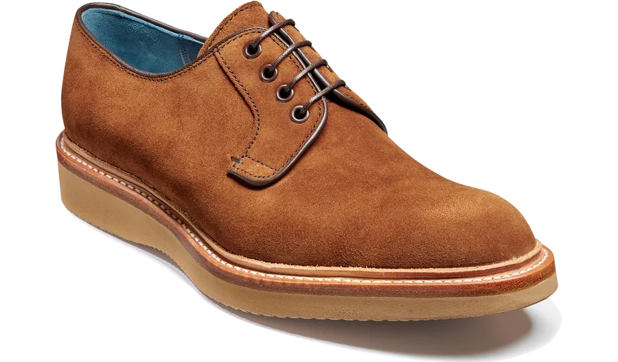 Barker Dean Derby Shoe  - Old Snuff Suede