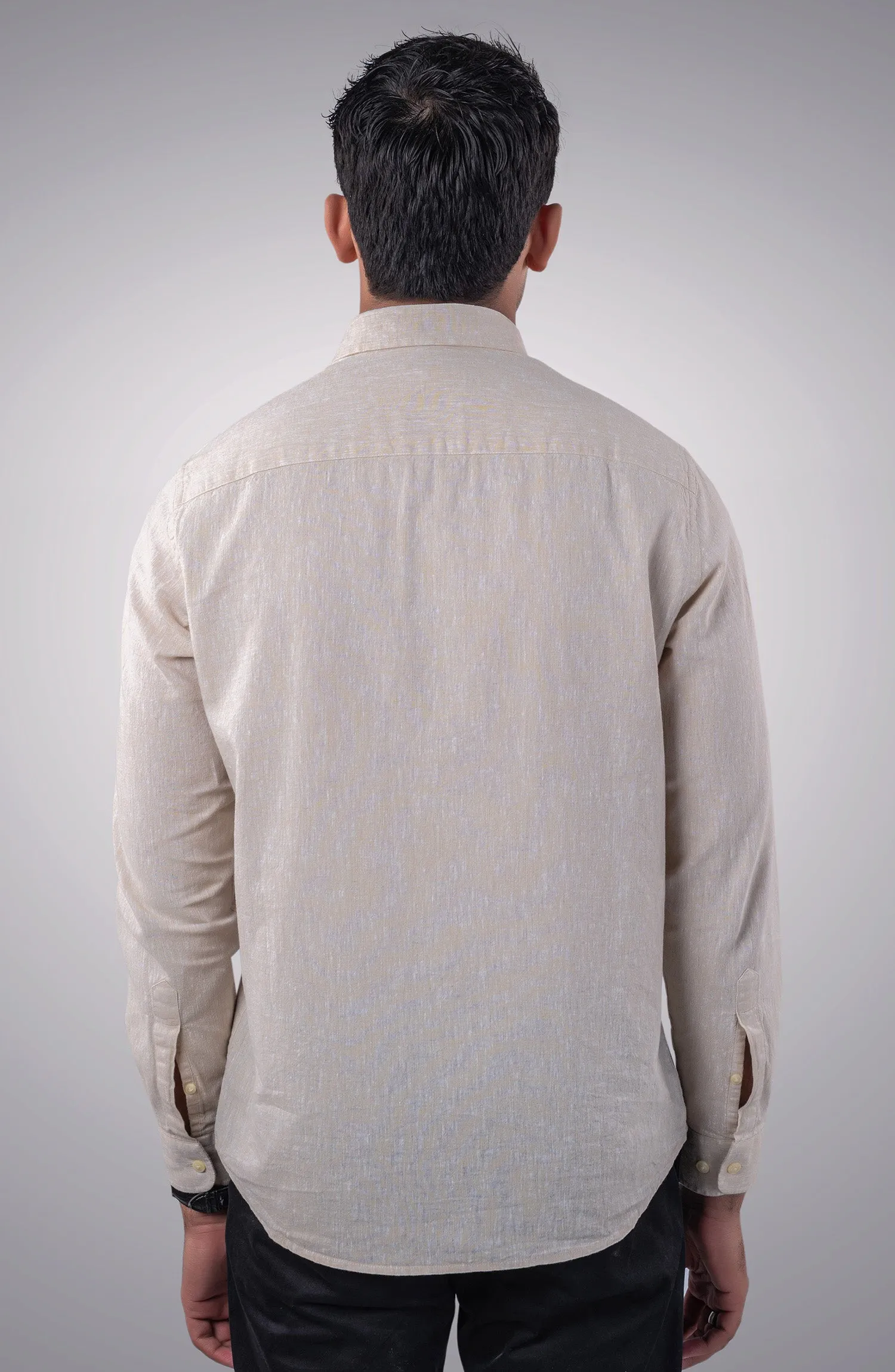 Beige Cotton Linen Shirt