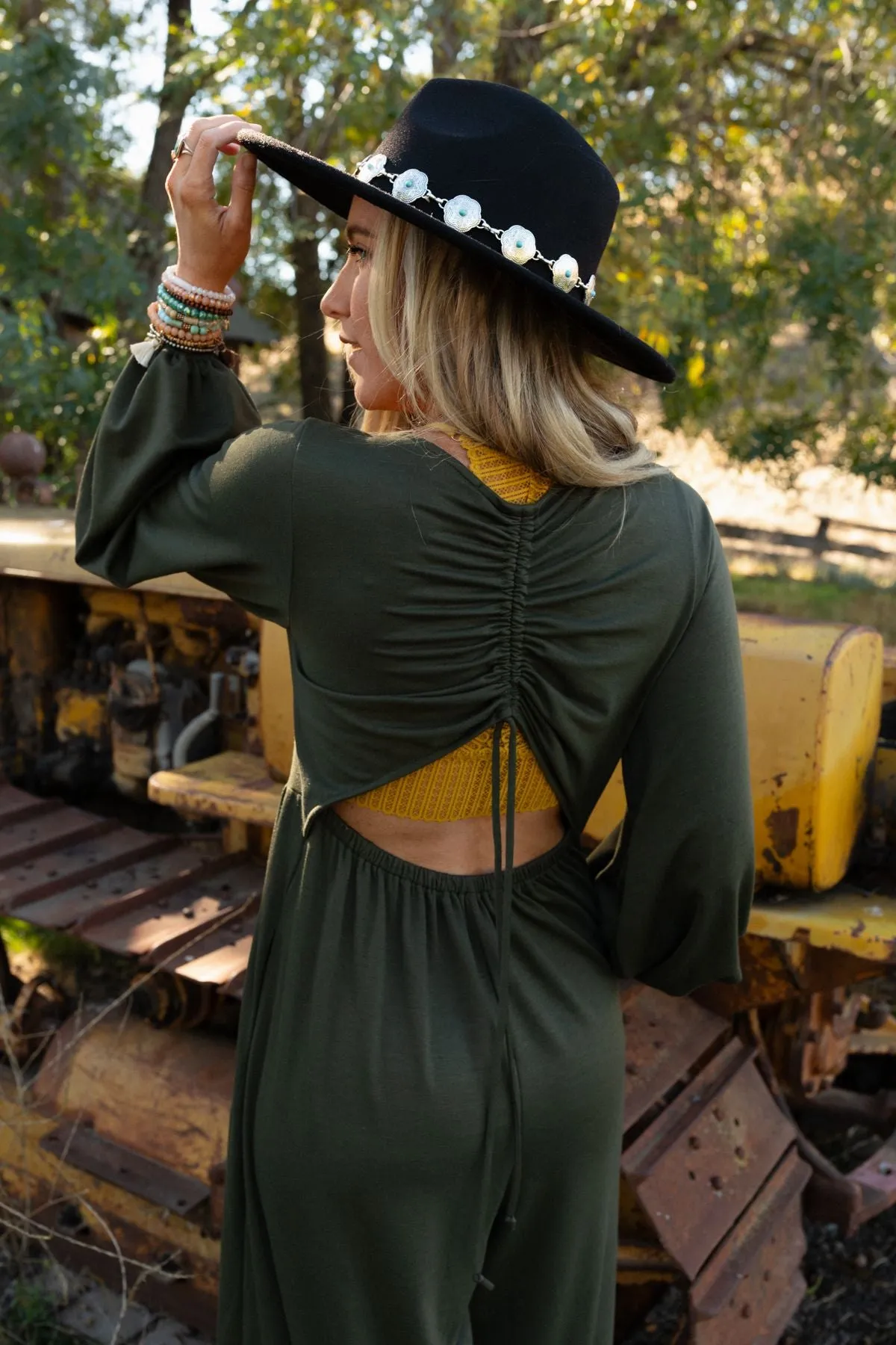 Best Intentions Long Sleeve Jumpsuit - Olive