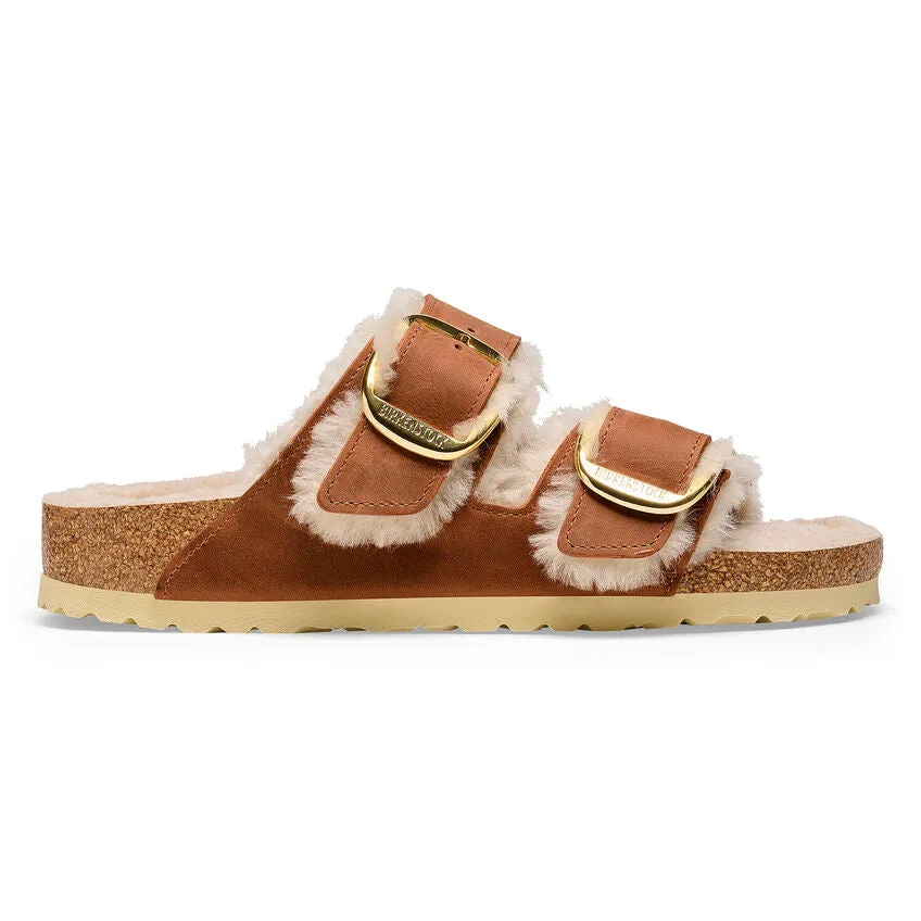 Birkenstock Arizona Big Buckle Shearling Cognac   