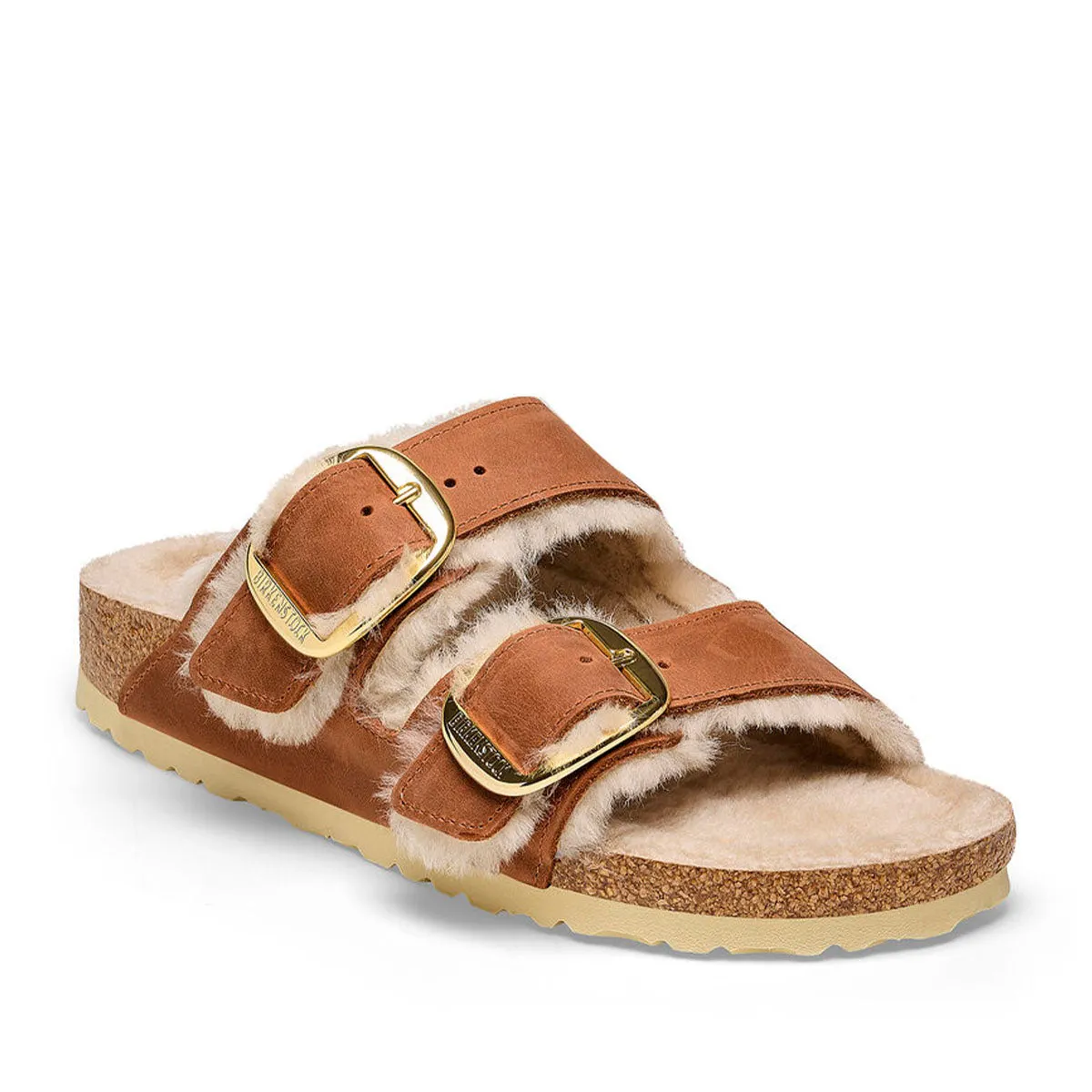 Birkenstock Arizona Big Buckle Shearling Cognac   