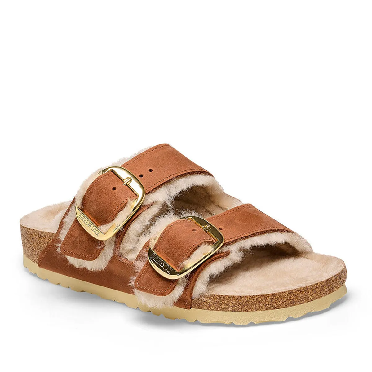 Birkenstock Arizona Big Buckle Shearling Cognac   