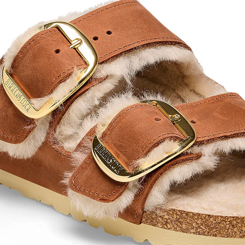 Birkenstock Arizona Big Buckle Shearling Cognac   