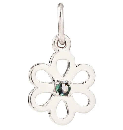 Birthstone Flower Charm With Alexandrite