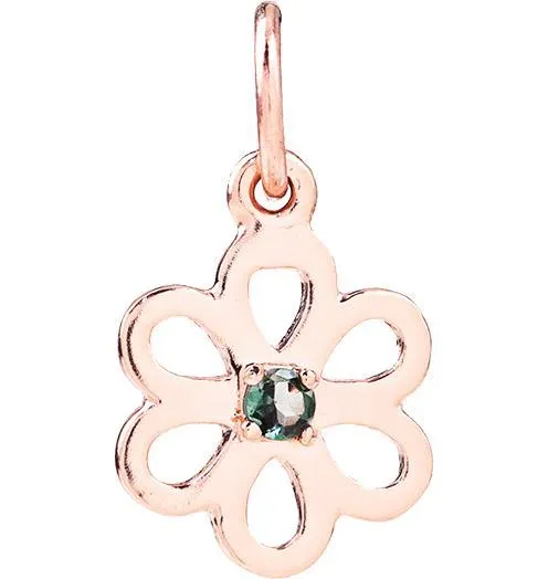 Birthstone Flower Charm With Alexandrite