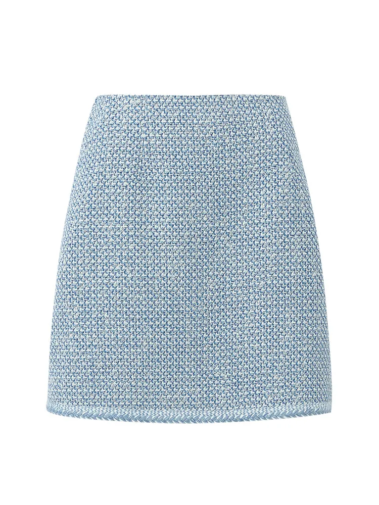 Blue A-Line Women Skirts With Pockets