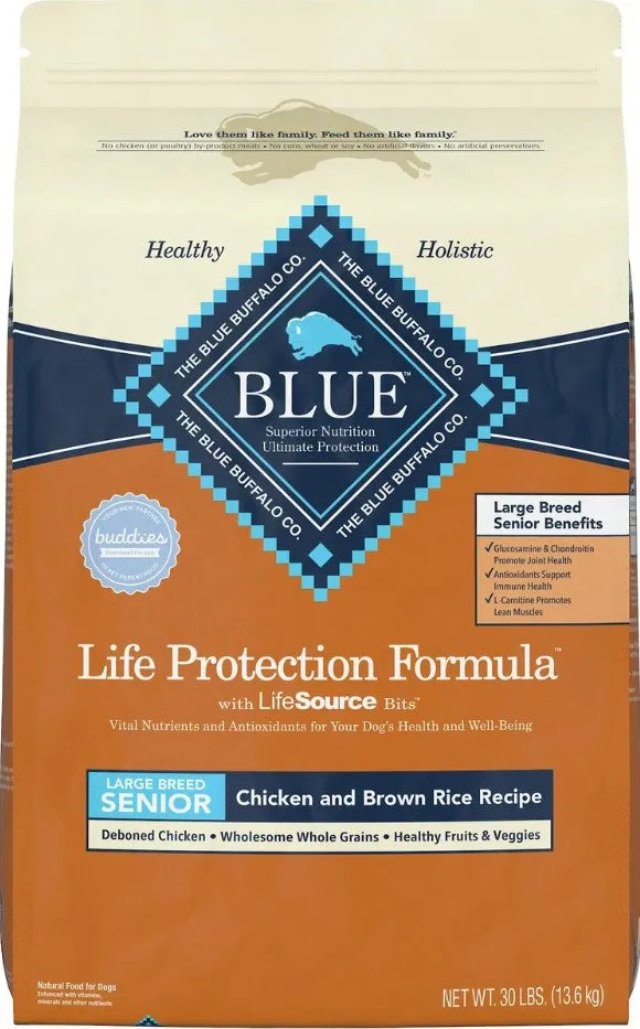 Blue Buffalo Life Protection Chicken & Brown Rice Recipe Large Breed Senior Dry Dog Food