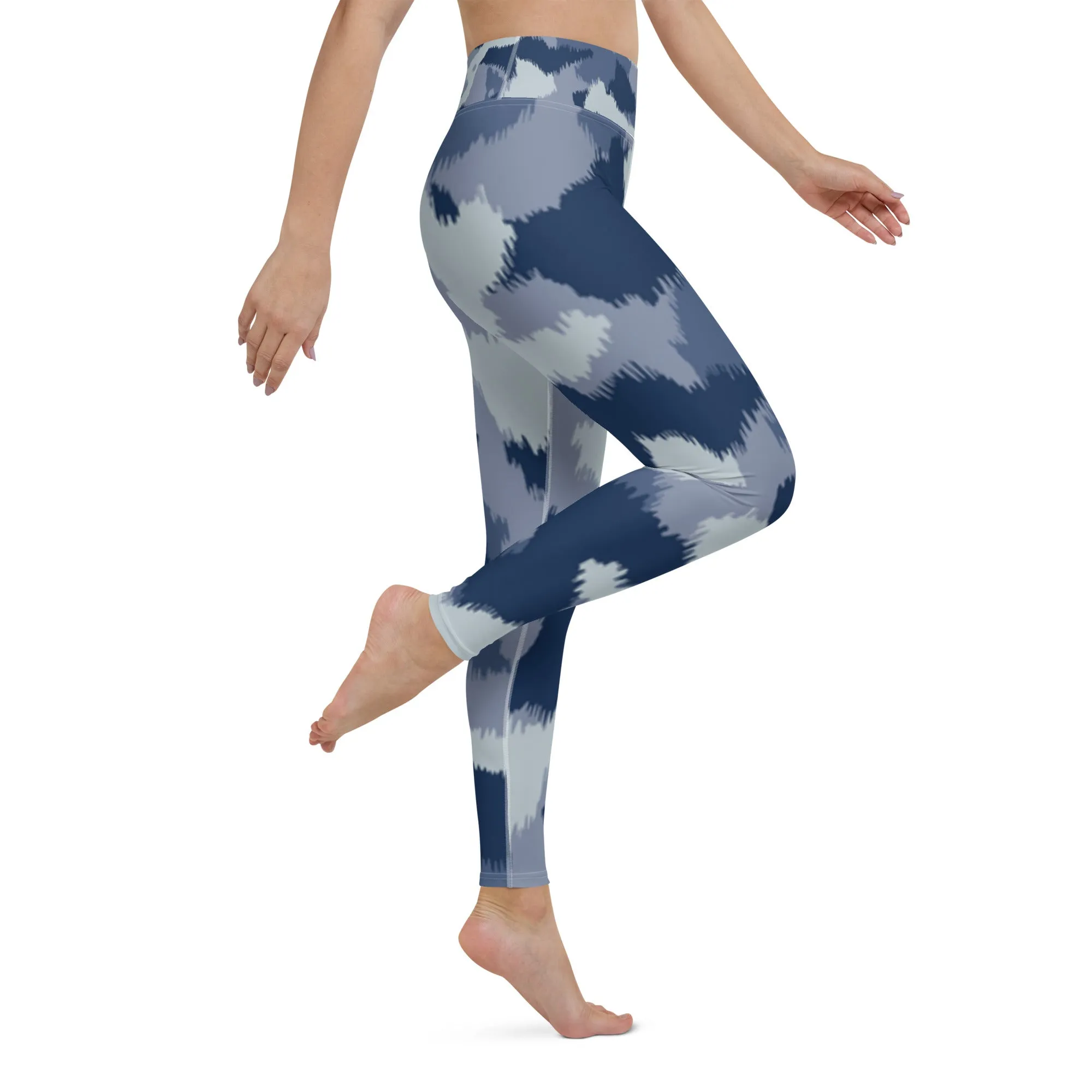 Blue Camouflaged Yoga Leggings