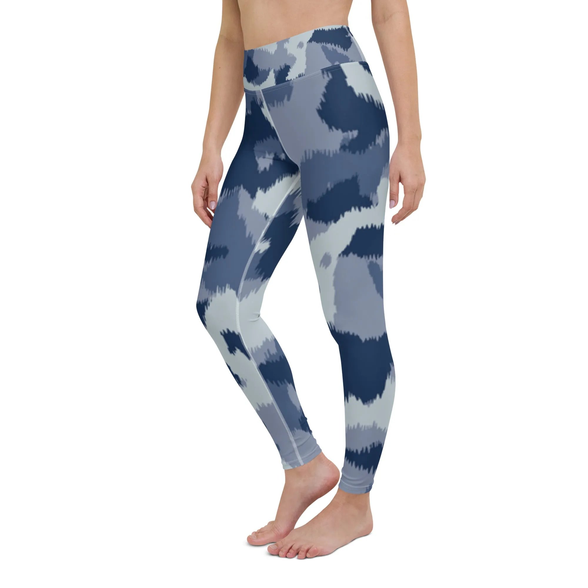 Blue Camouflaged Yoga Leggings