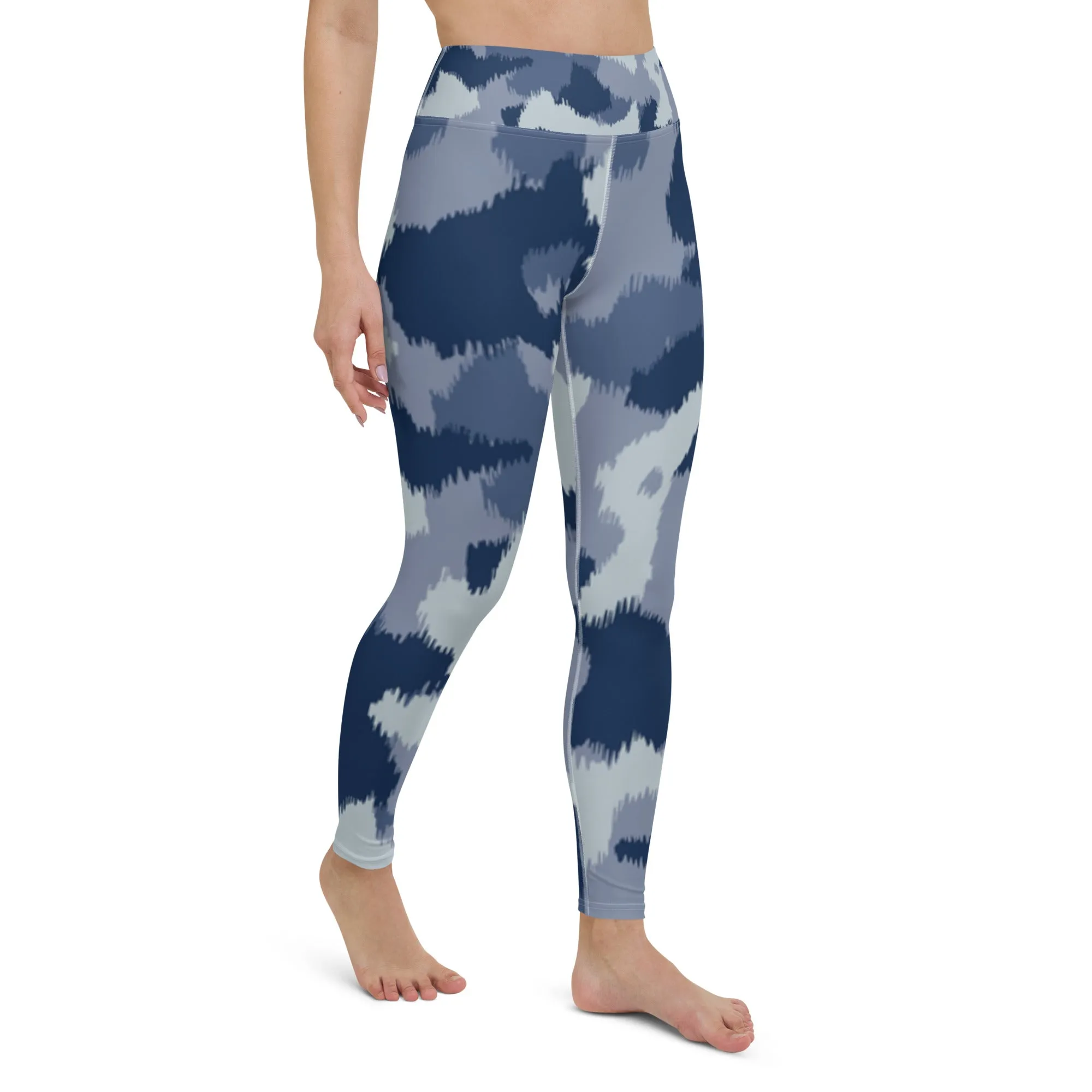 Blue Camouflaged Yoga Leggings