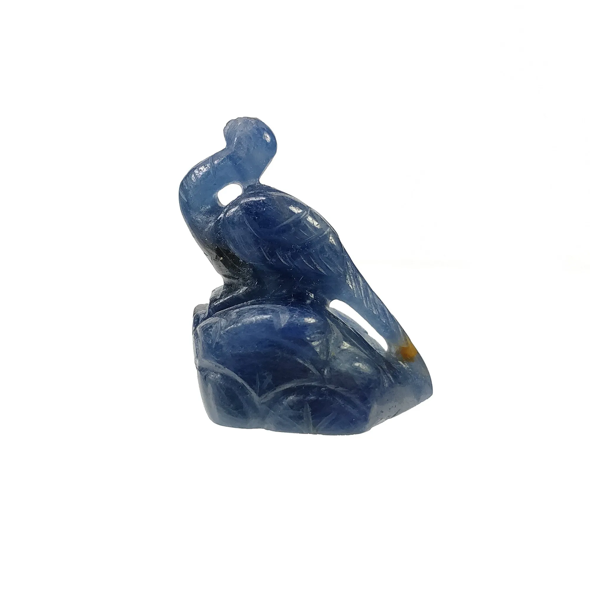 BLUE SAPPHIRE Gemstone Carving : 49.10cts Natural Untreated Unheated Sapphire Hand Carved Bird 22*16mm (With Video)