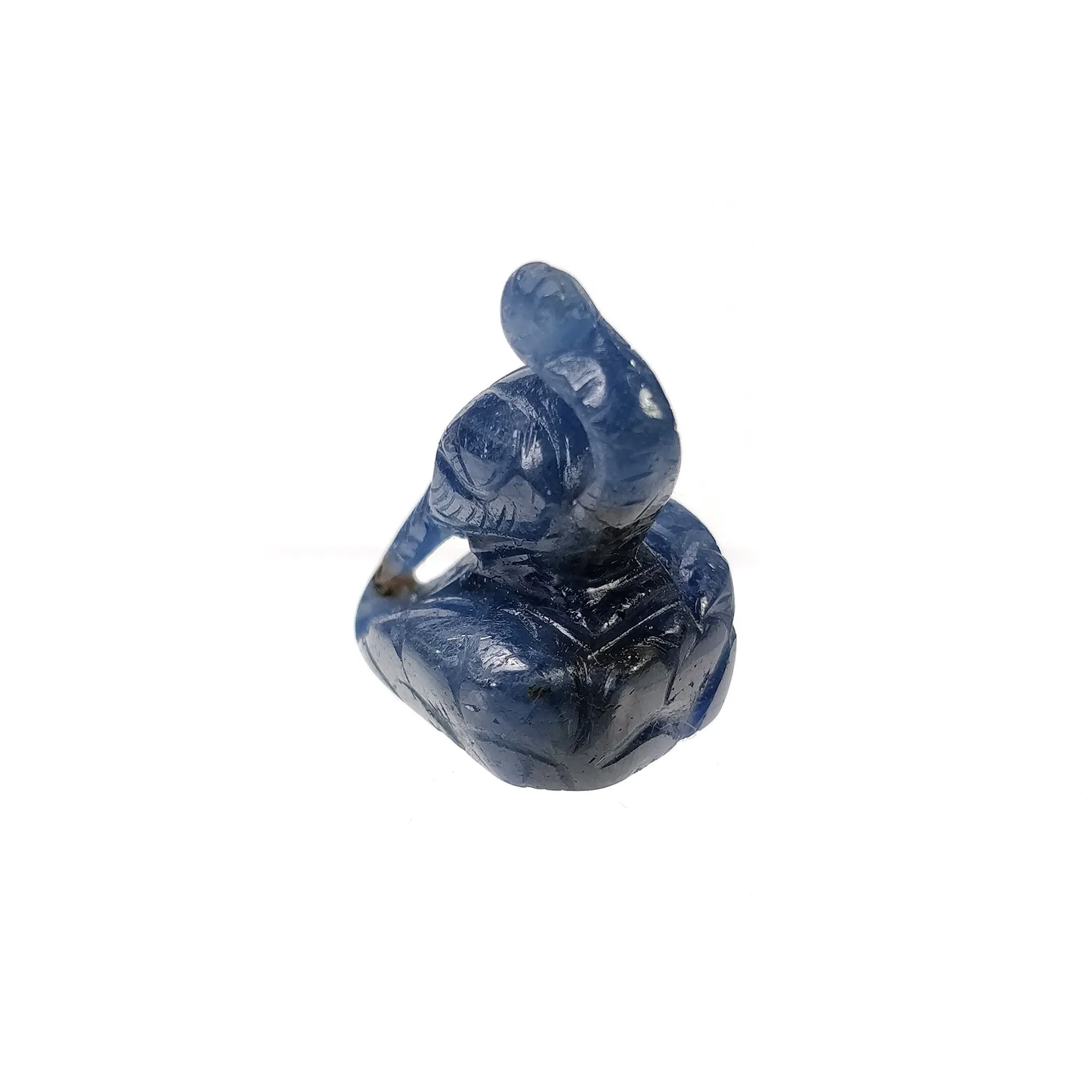 BLUE SAPPHIRE Gemstone Carving : 49.10cts Natural Untreated Unheated Sapphire Hand Carved Bird 22*16mm (With Video)