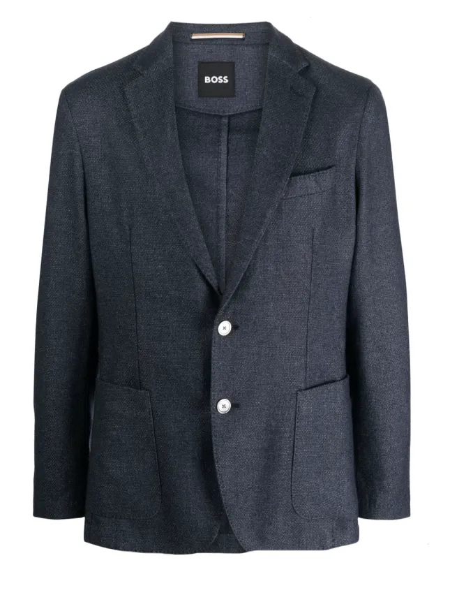 BOSS notched-lapel single-breasted blazer