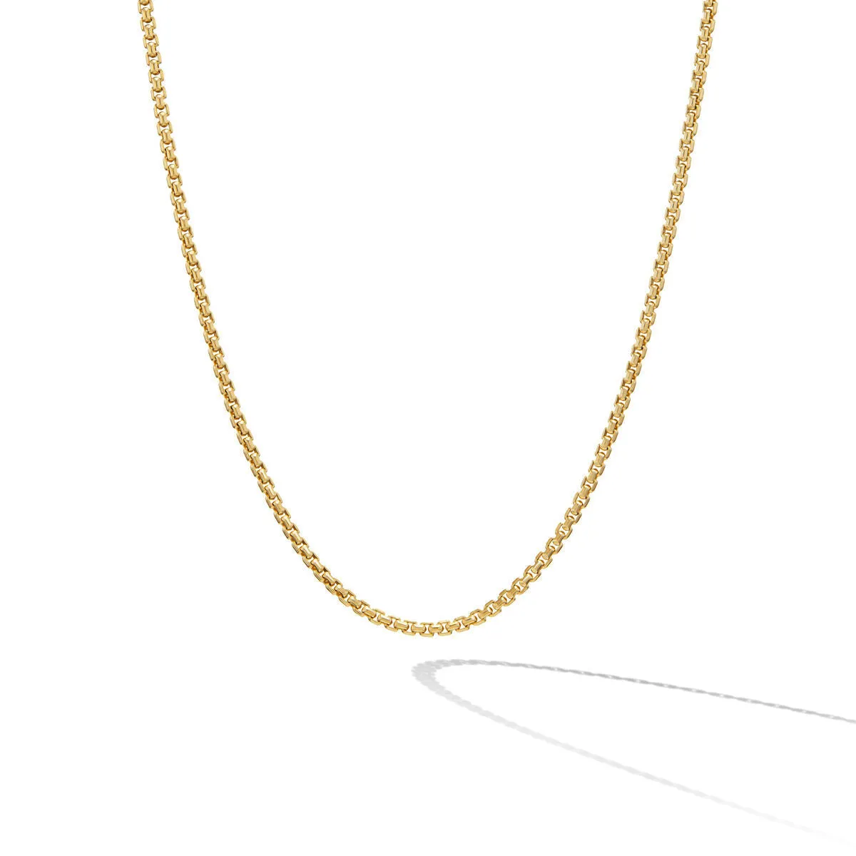 Box Chain Necklace in 18K Yellow Gold, 1mm