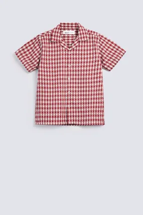 BOYS RESORT COLLAR CHECKERED SHIRT