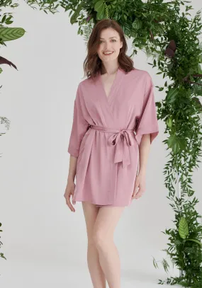 Bridesmaid Satin Robe - Dusky Pink