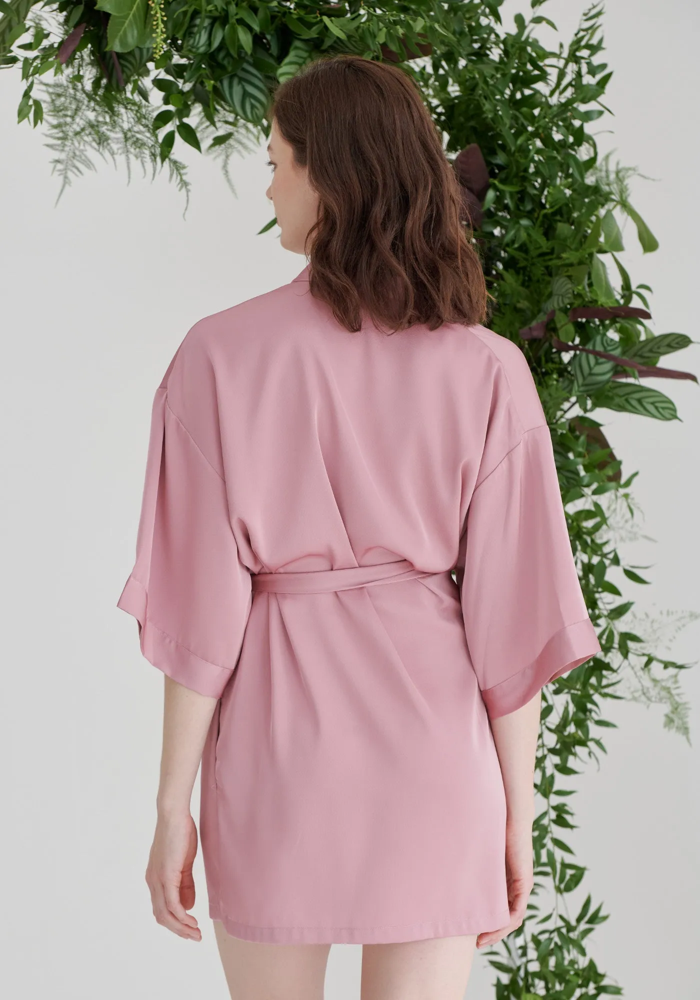 Bridesmaid Satin Robe - Dusky Pink