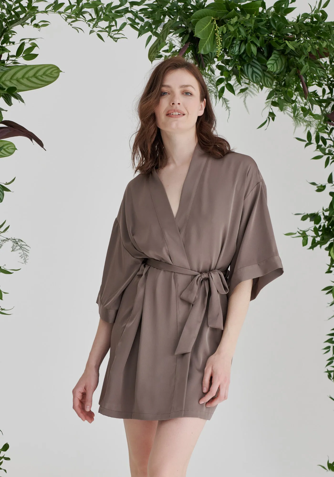 Bridesmaid Satin Robe - Taupe