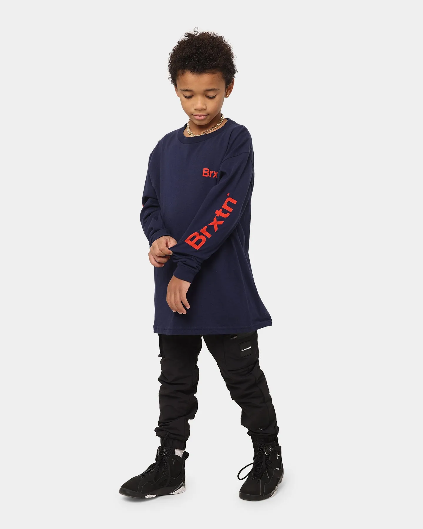 Brixton Kid's Gate Long Sleeve T-Shirt Navy