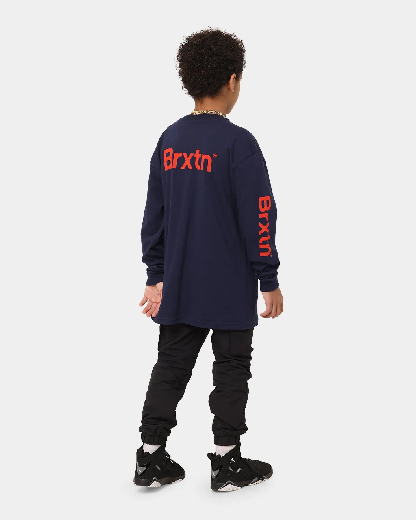 Brixton Kid's Gate Long Sleeve T-Shirt Navy