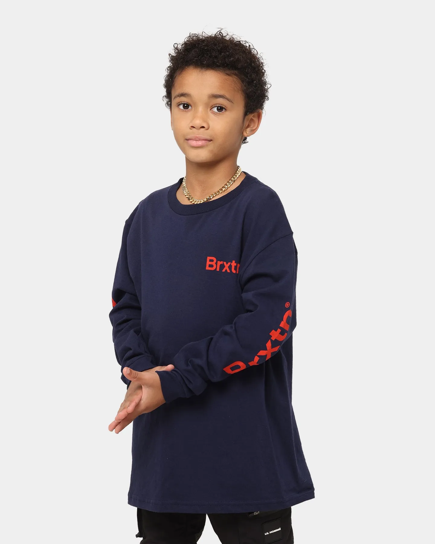 Brixton Kid's Gate Long Sleeve T-Shirt Navy