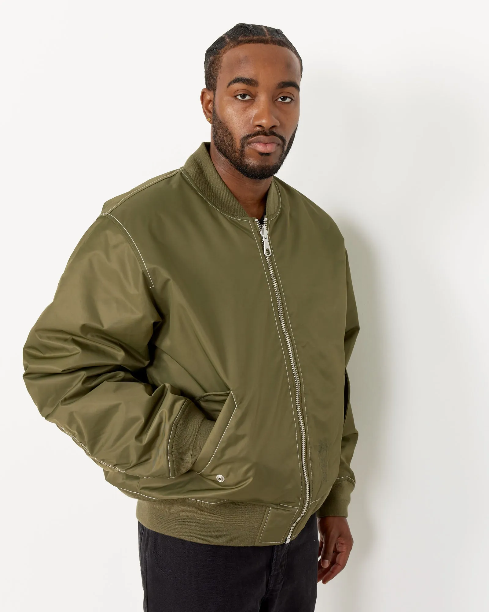 Built Bomber Jacket in Olive