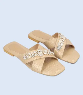 BW9281-BEIGE-Women Slipper