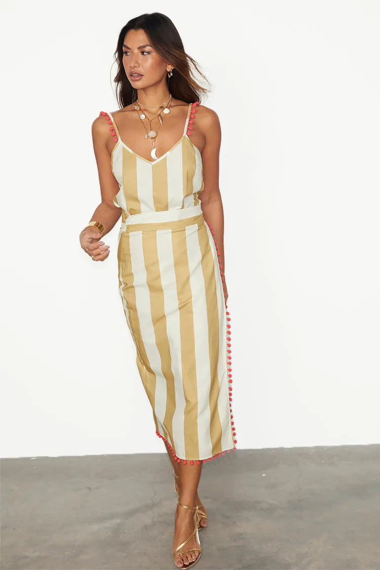 Camel Stripe Jaspre Skirt