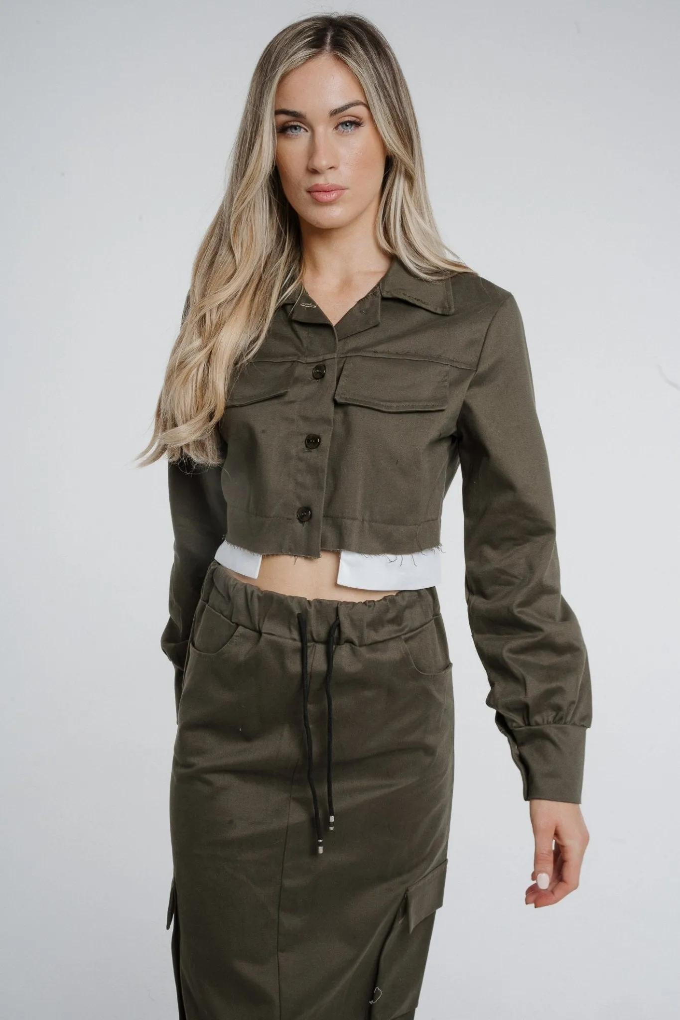 Cathy Cropped Jacket In Khaki