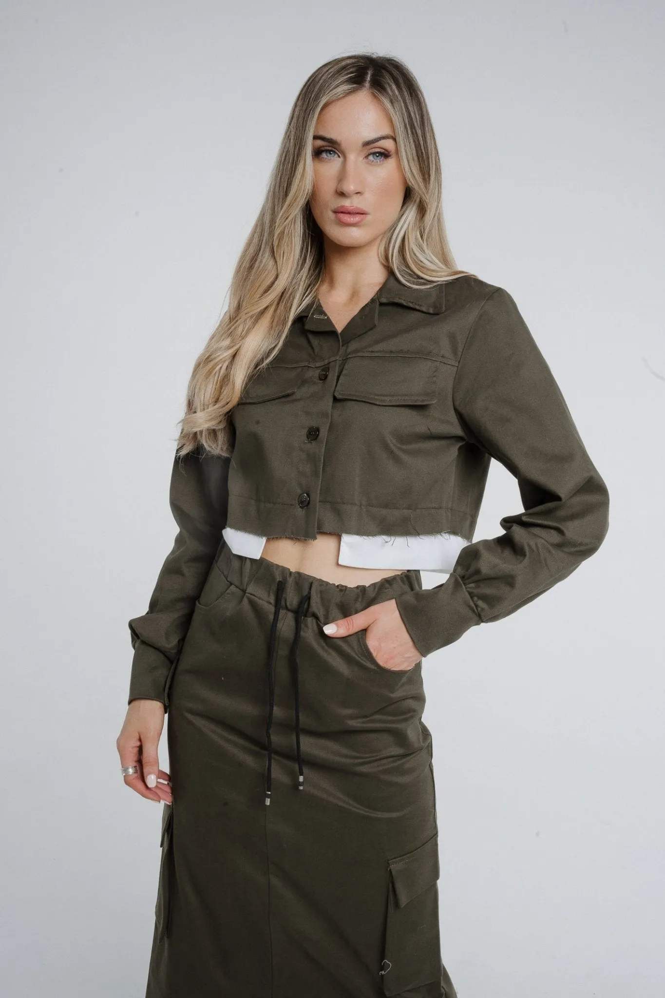 Cathy Cropped Jacket In Khaki