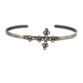 Champagne Diamond Cross Cuff Bracelet