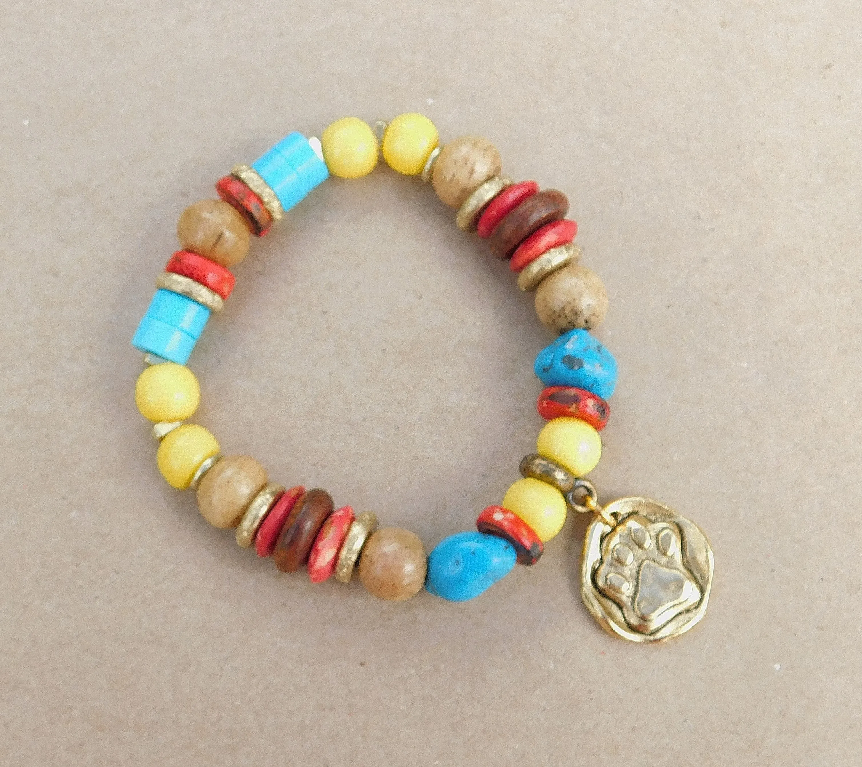 Colorful Turquoise FurBaby Charm Bracelet