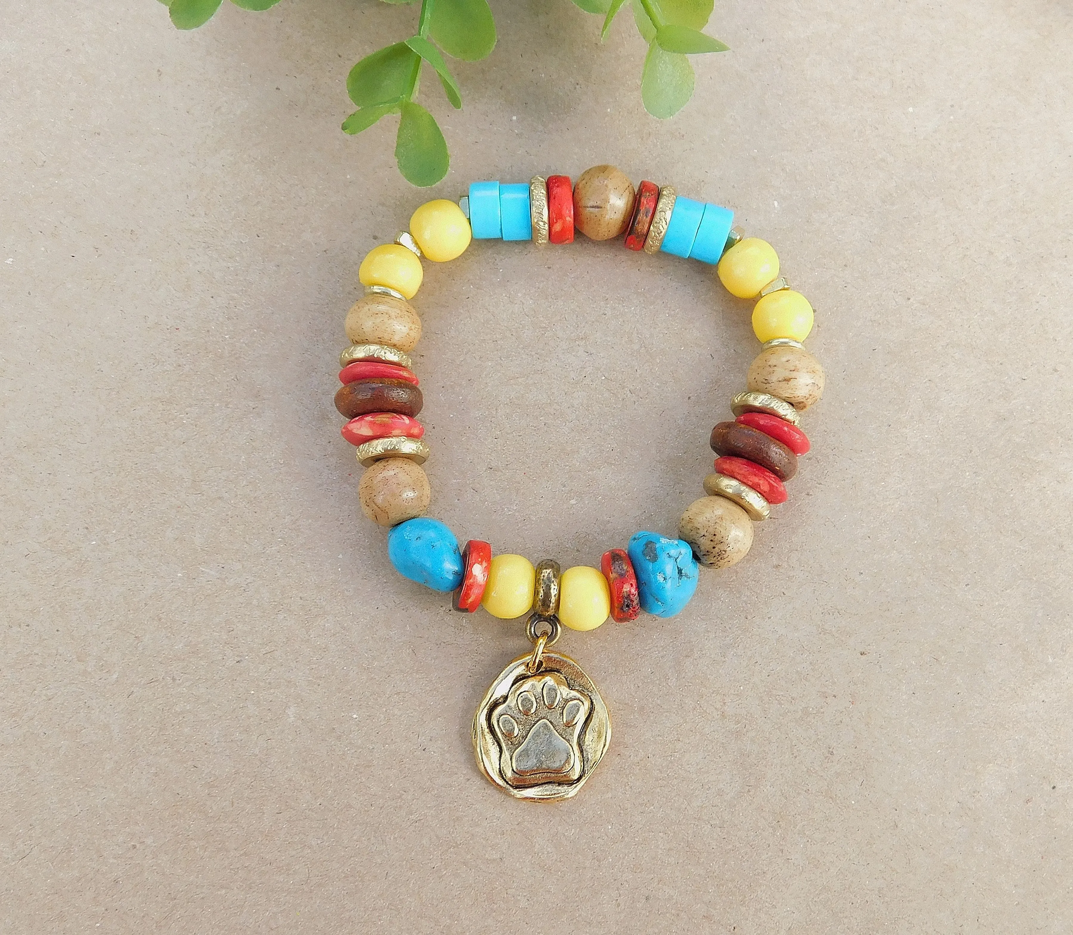 Colorful Turquoise FurBaby Charm Bracelet