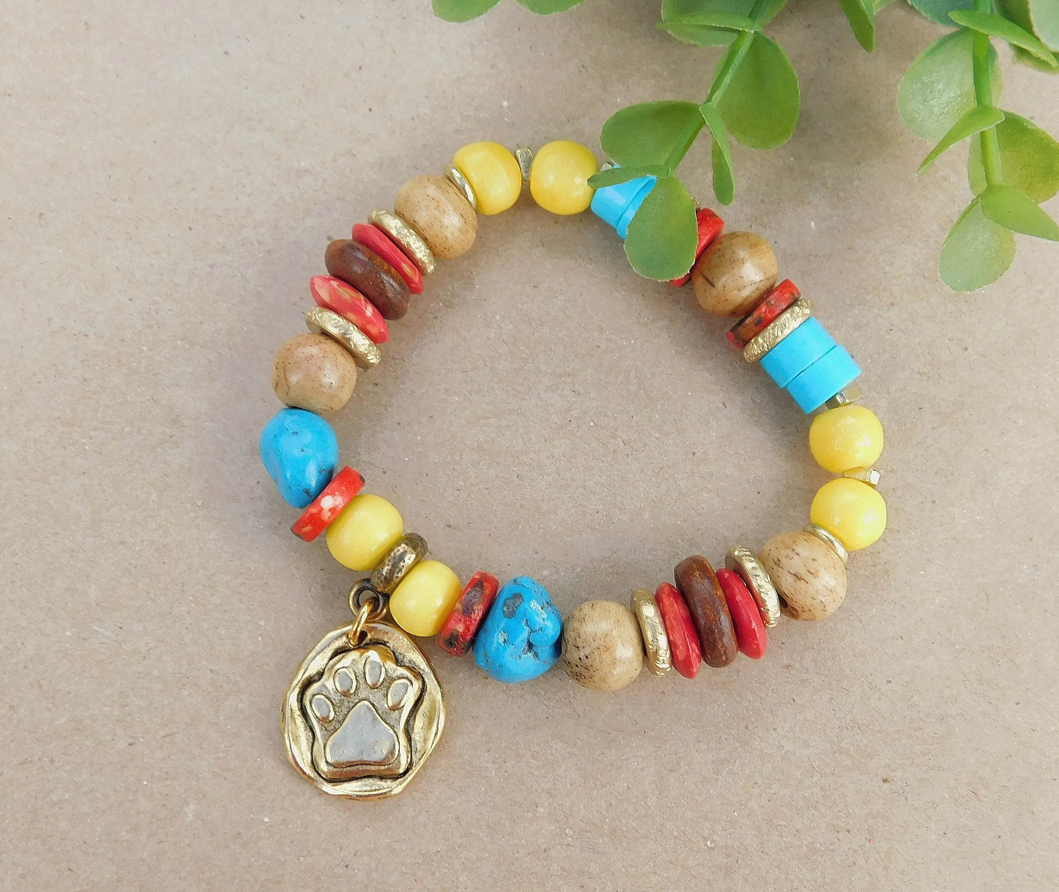 Colorful Turquoise FurBaby Charm Bracelet