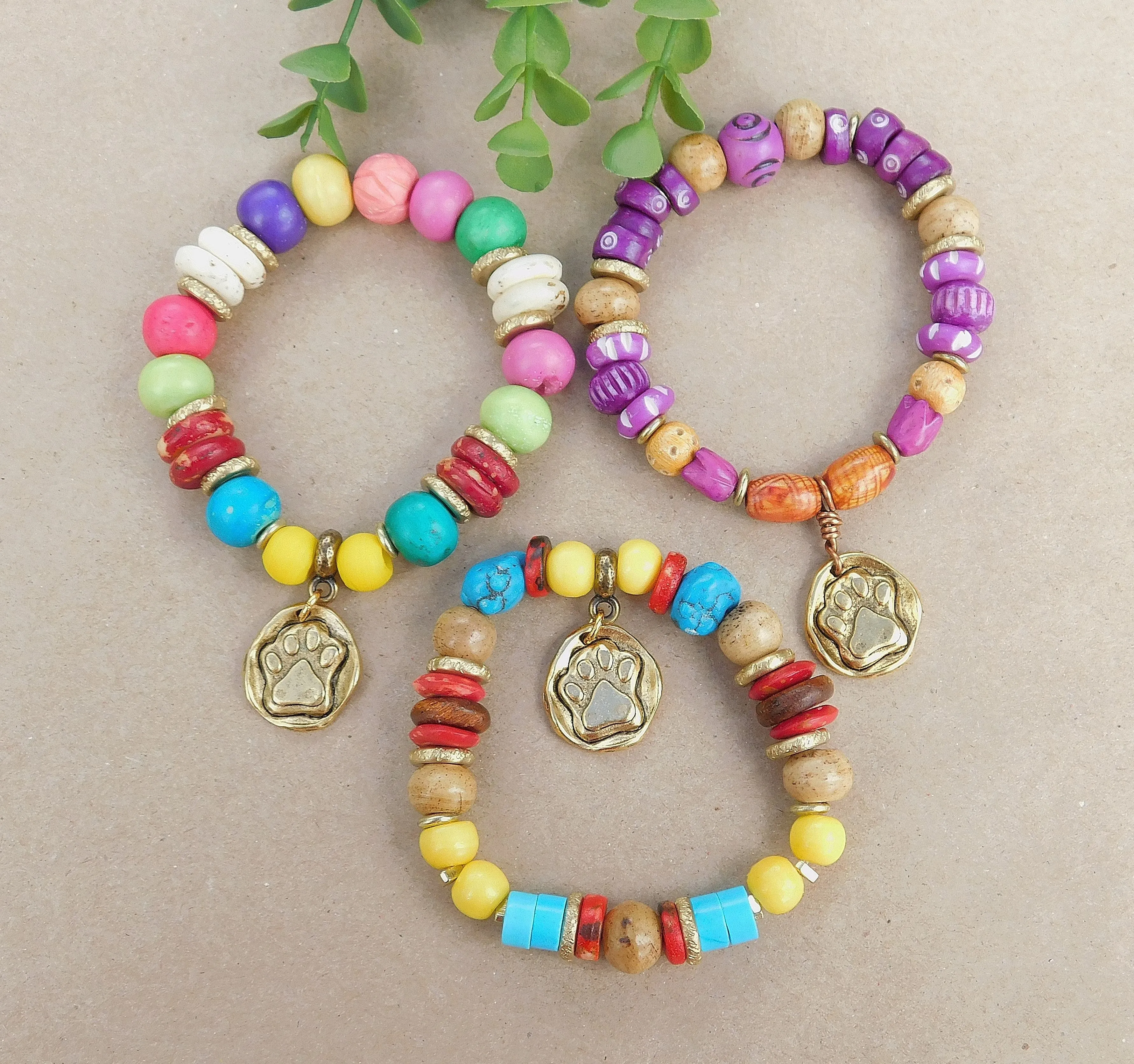 Colorful Turquoise FurBaby Charm Bracelet