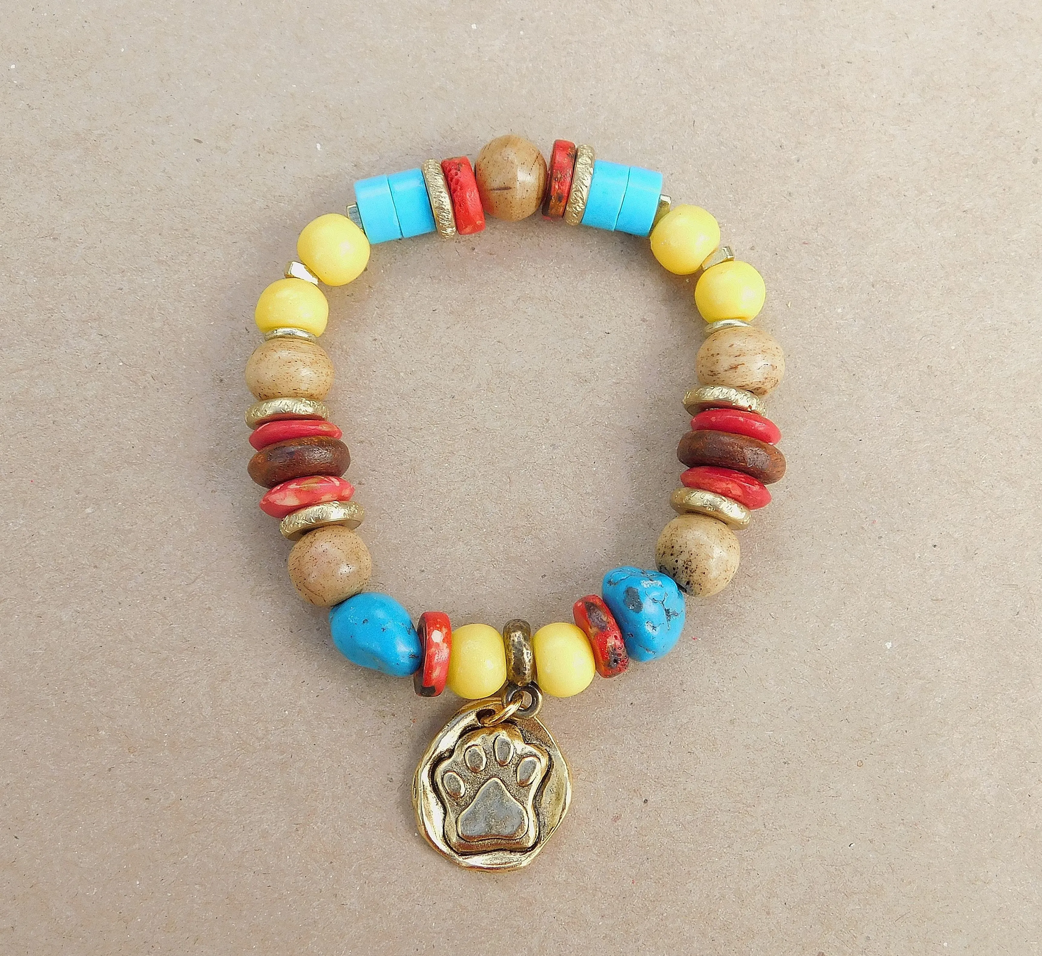 Colorful Turquoise FurBaby Charm Bracelet